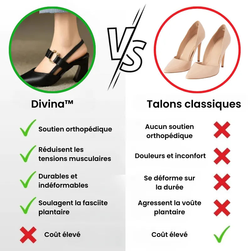 Divina - Chaussures à talons à confort orthopédique pour femme