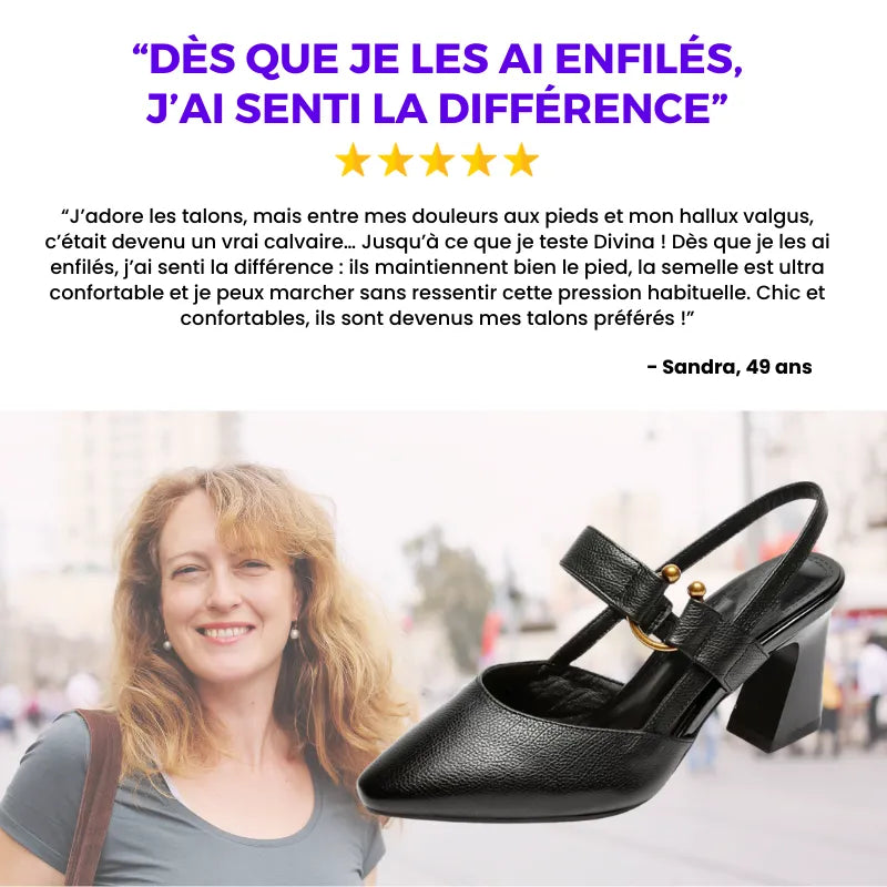 Divina - Chaussures à talons à confort orthopédique pour femme