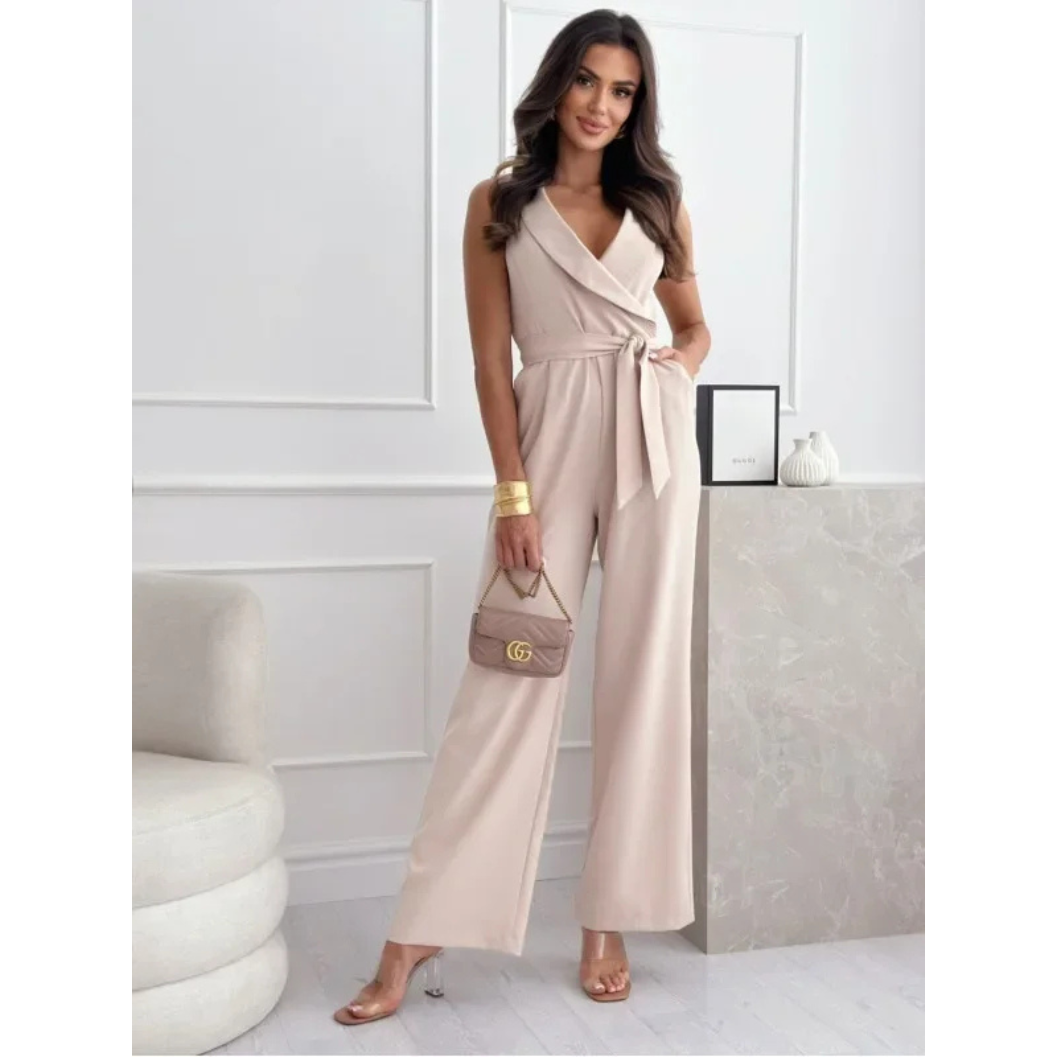 Juliette - Combinaison portefeuille élégante avec ceinture nouée