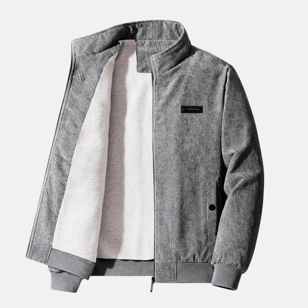Elvy Paris™ | Veste en velours côtelé avec doublure en sherpa