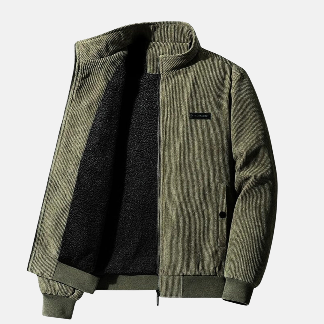Elvy Paris™ | Veste en velours côtelé avec doublure en sherpa
