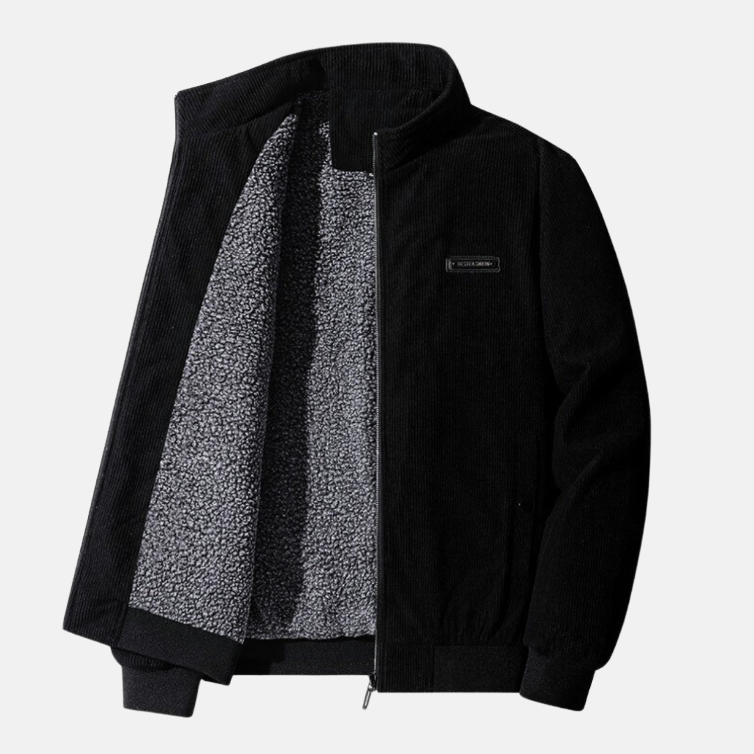 Elvy Paris™ | Veste en velours côtelé avec doublure en sherpa