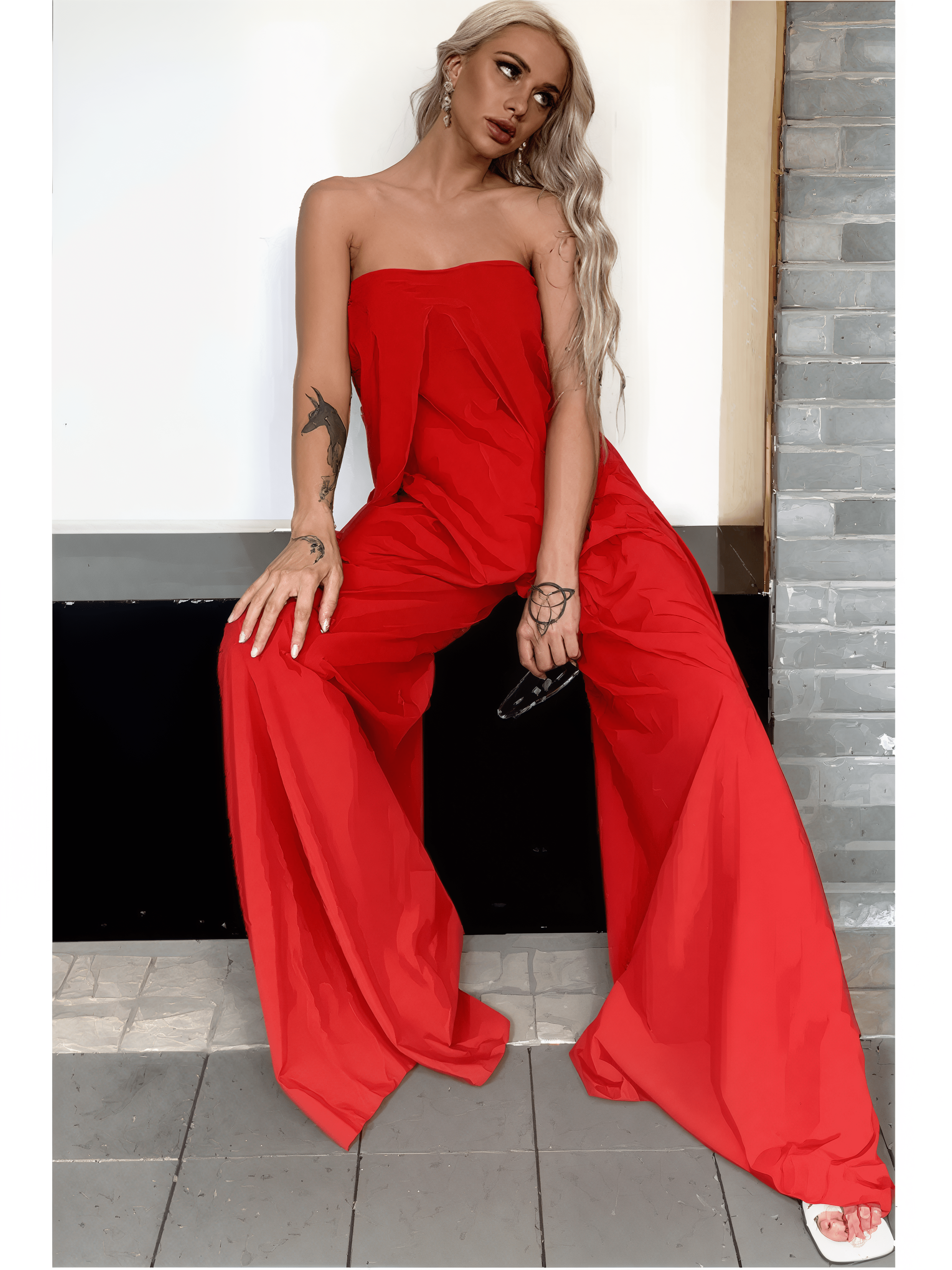 Noémie - Combinaison bustier noire fluide
