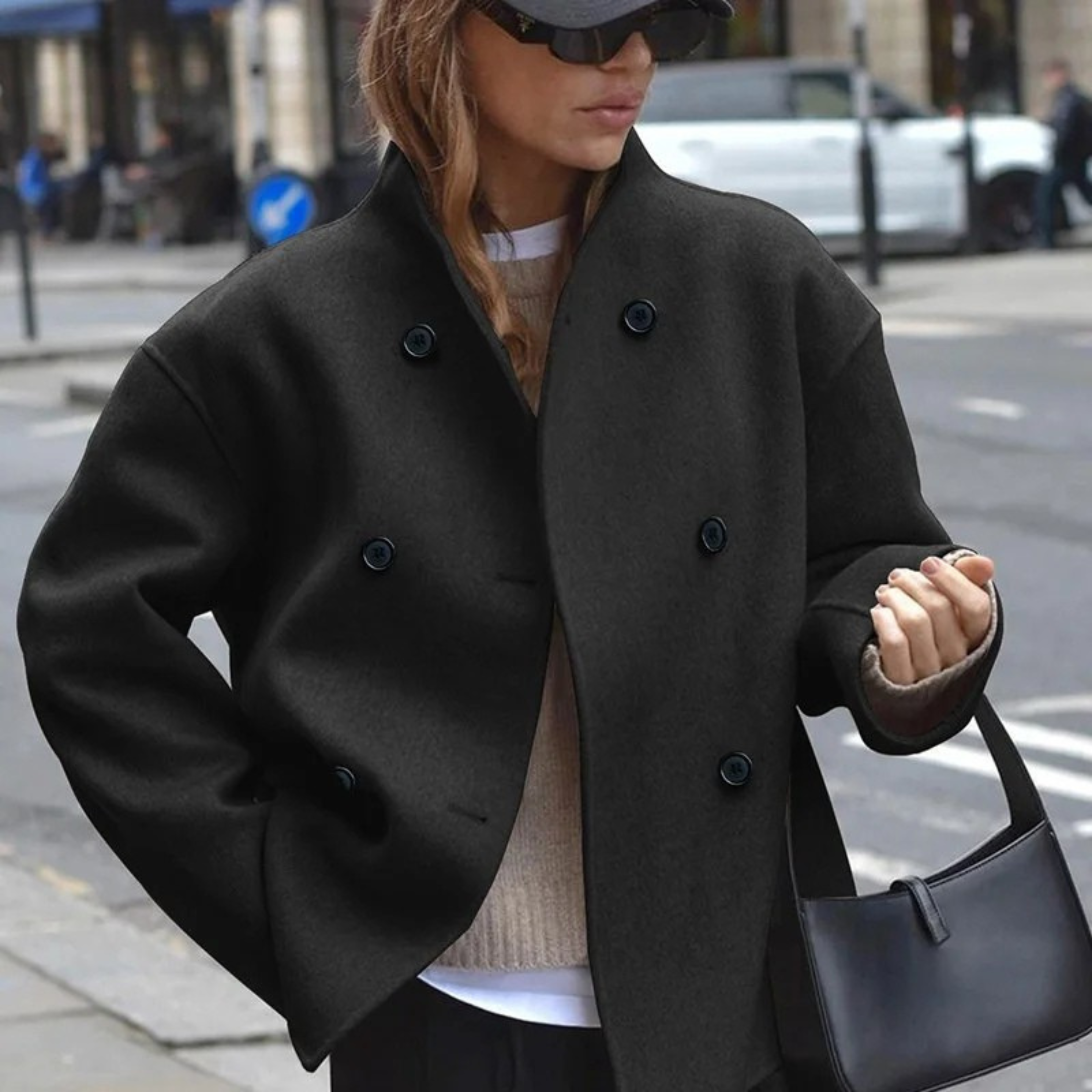 Elvy Paris | Manteau Court en Laine Élégant