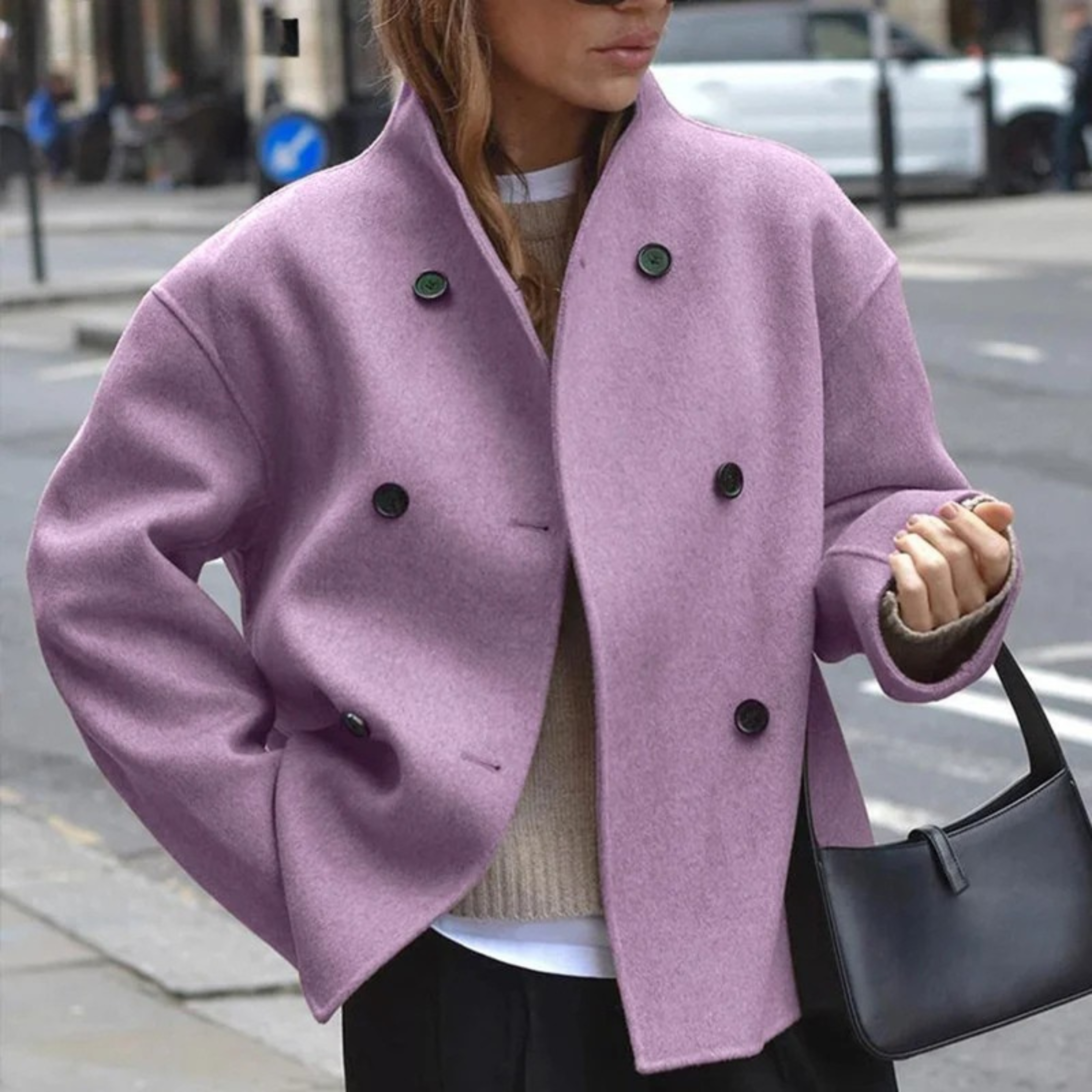 Elvy Paris | Manteau Court en Laine Élégant