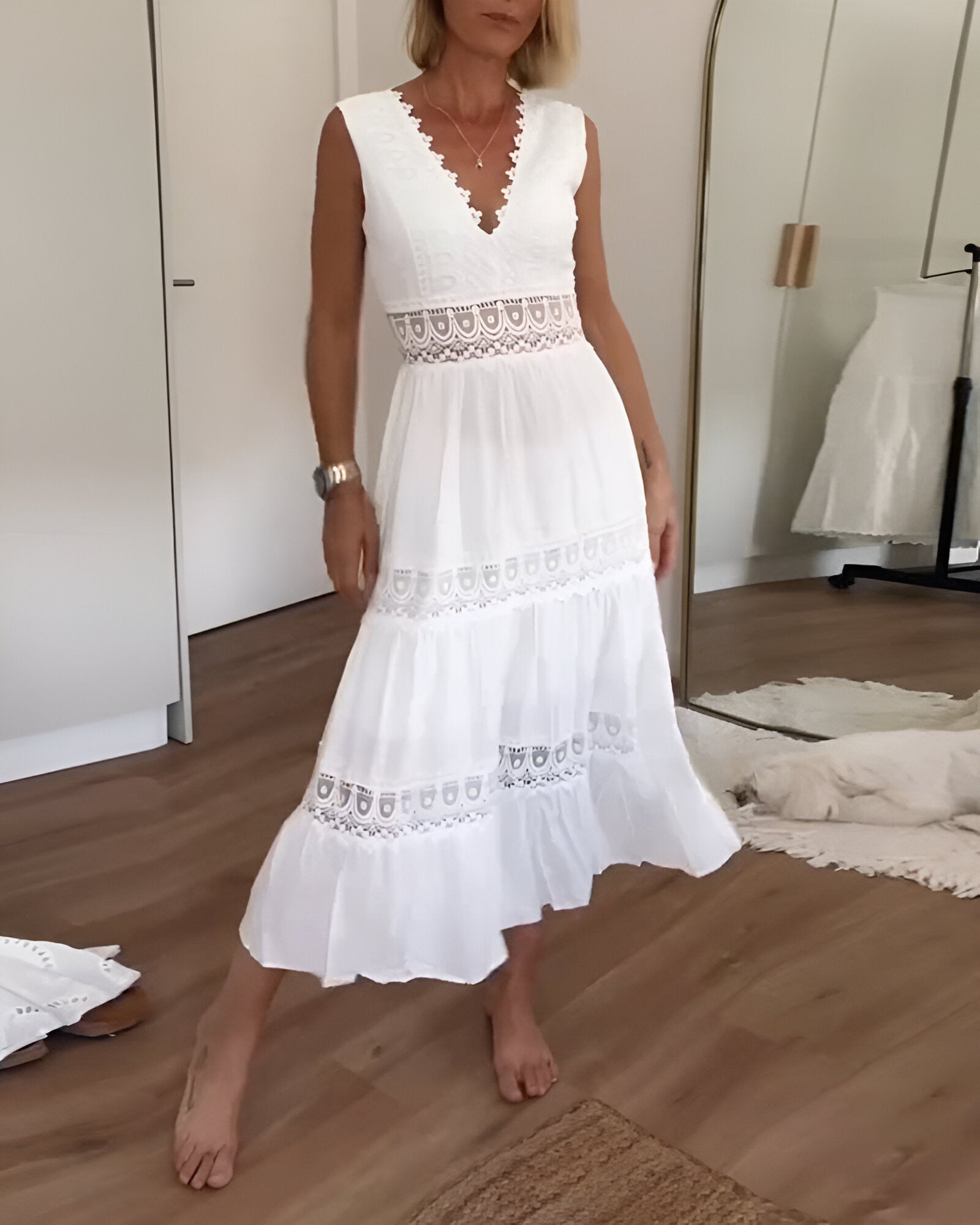 Elena - Robe en dentelle sans manches