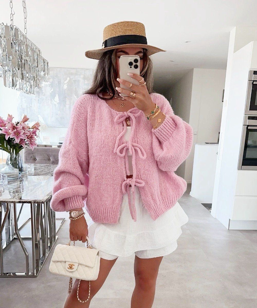 Elvy Paris™ | Cardigan avec Détails en Nœud