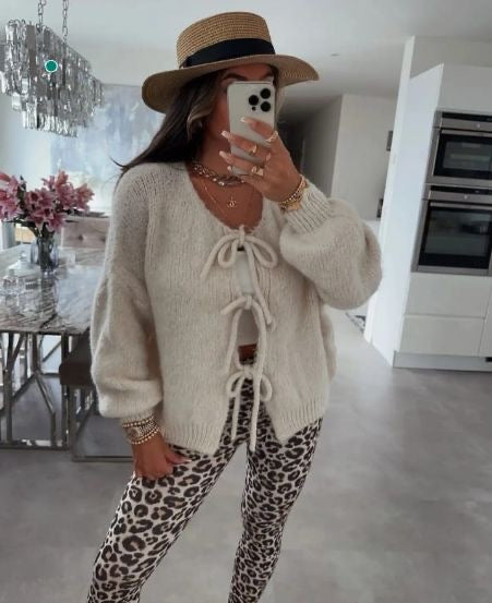 Elvy Paris™ | Cardigan avec Détails en Nœud