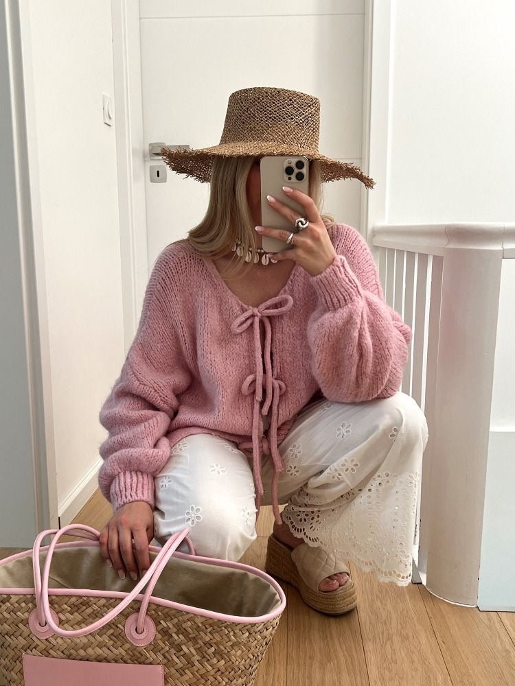 Elvy Paris™ | Cardigan avec Détails en Nœud