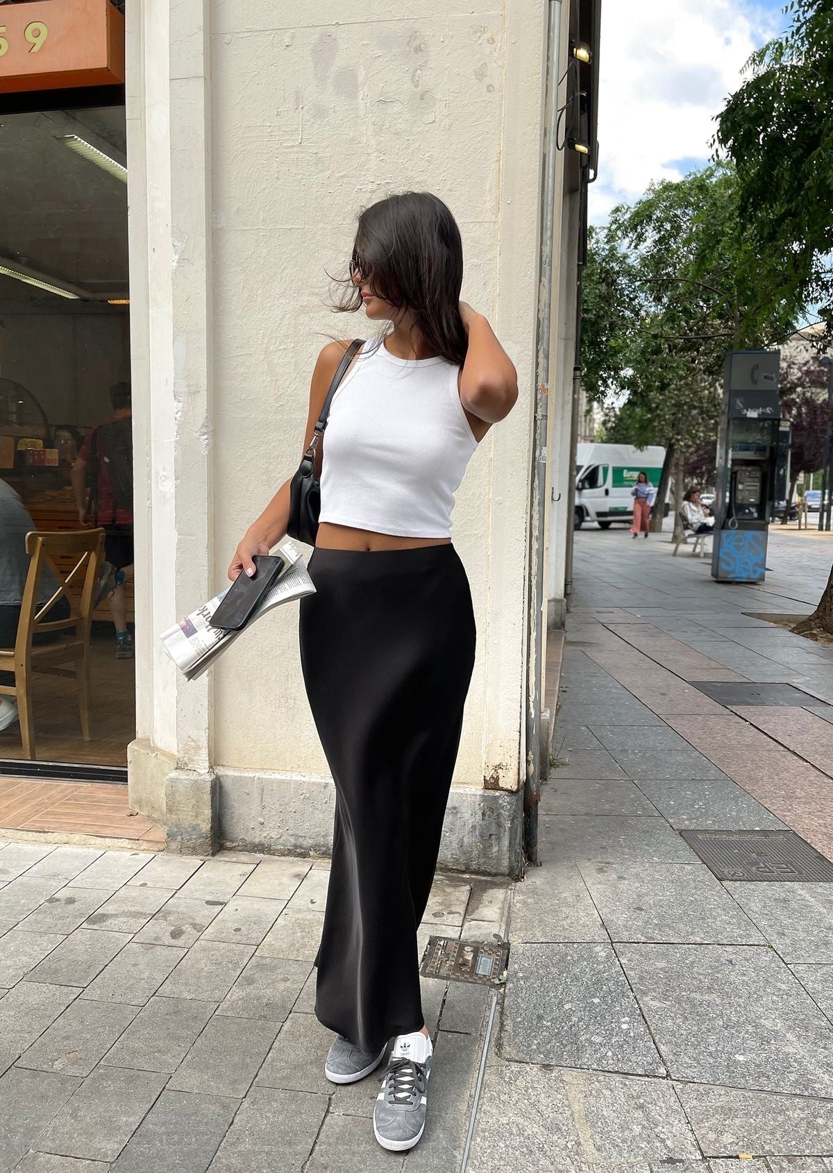 Elvy Paris™ | Jupe Maxi en Satin