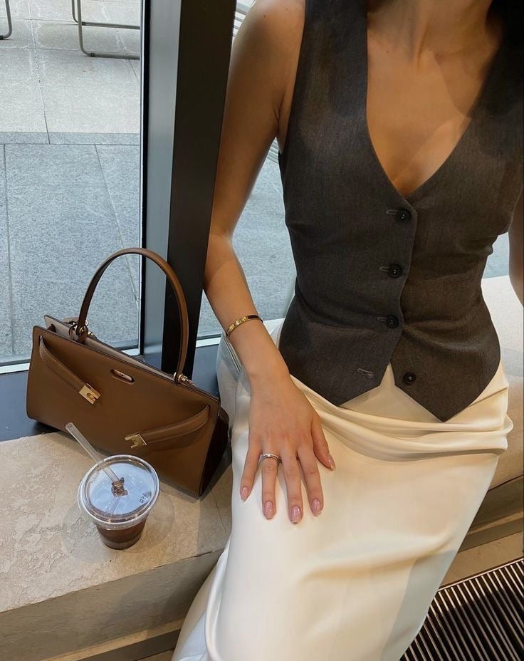 Elvy Paris™ | Jupe Maxi en Satin