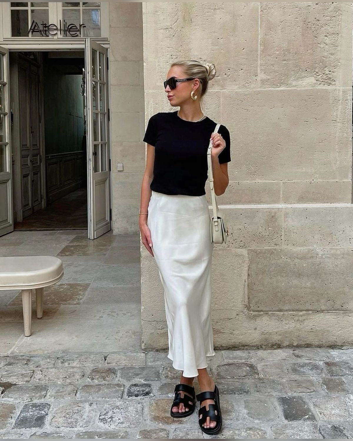 Elvy Paris™ | Jupe Maxi en Satin
