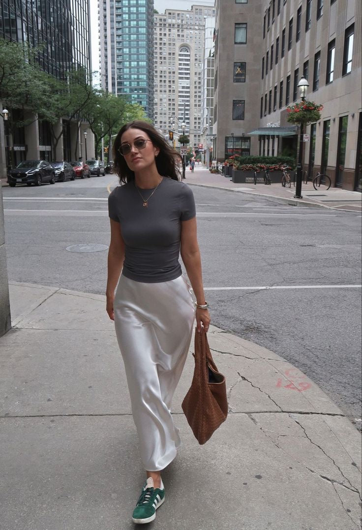 Elvy Paris™ | Jupe Maxi en Satin