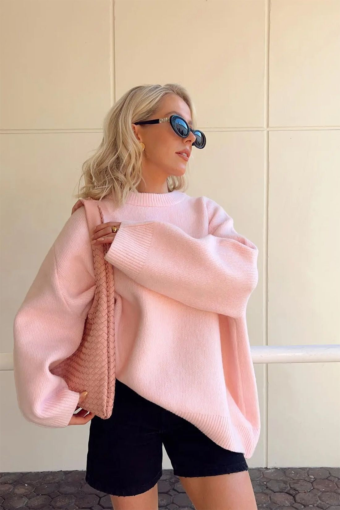 Elvy Paris™ | Pull rose oversize