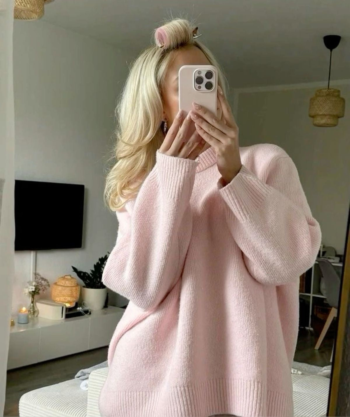 Elvy Paris™ | Pull rose oversize