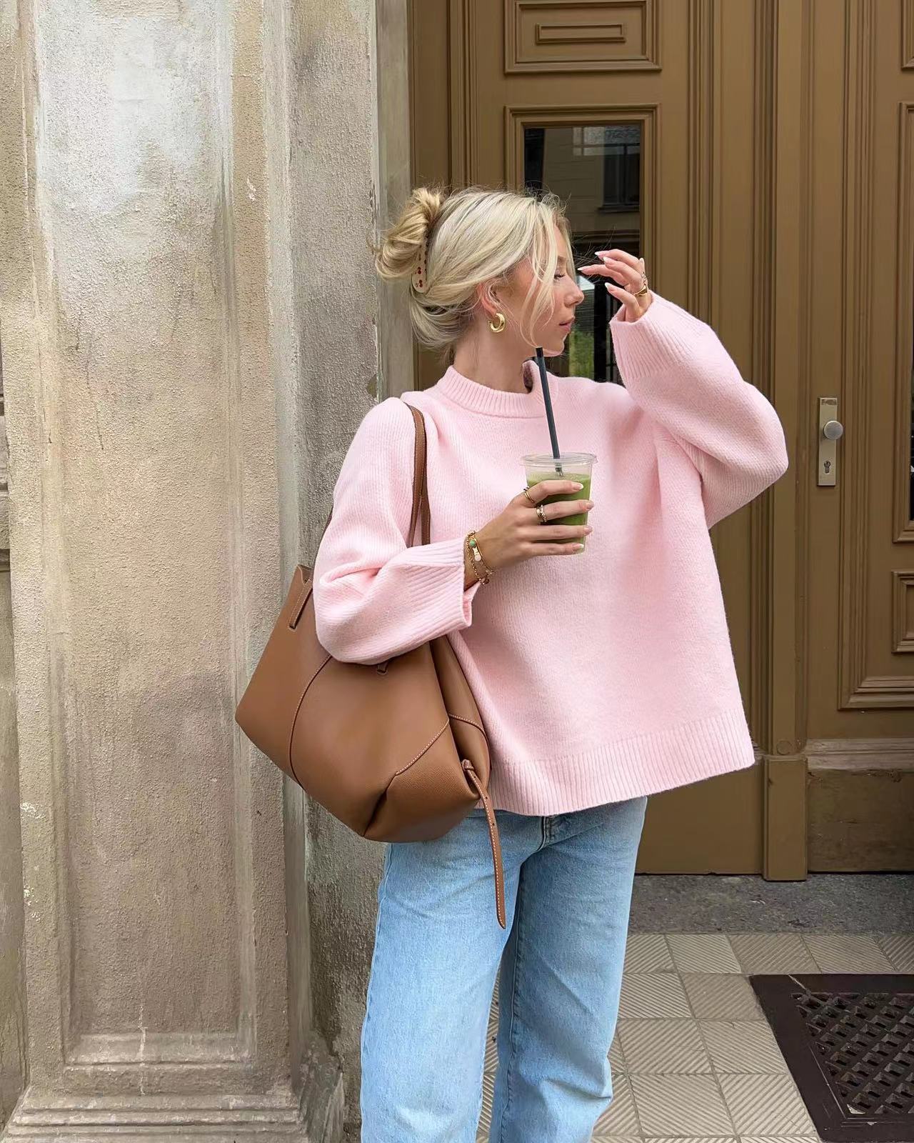 Elvy Paris™ | Pull rose oversize