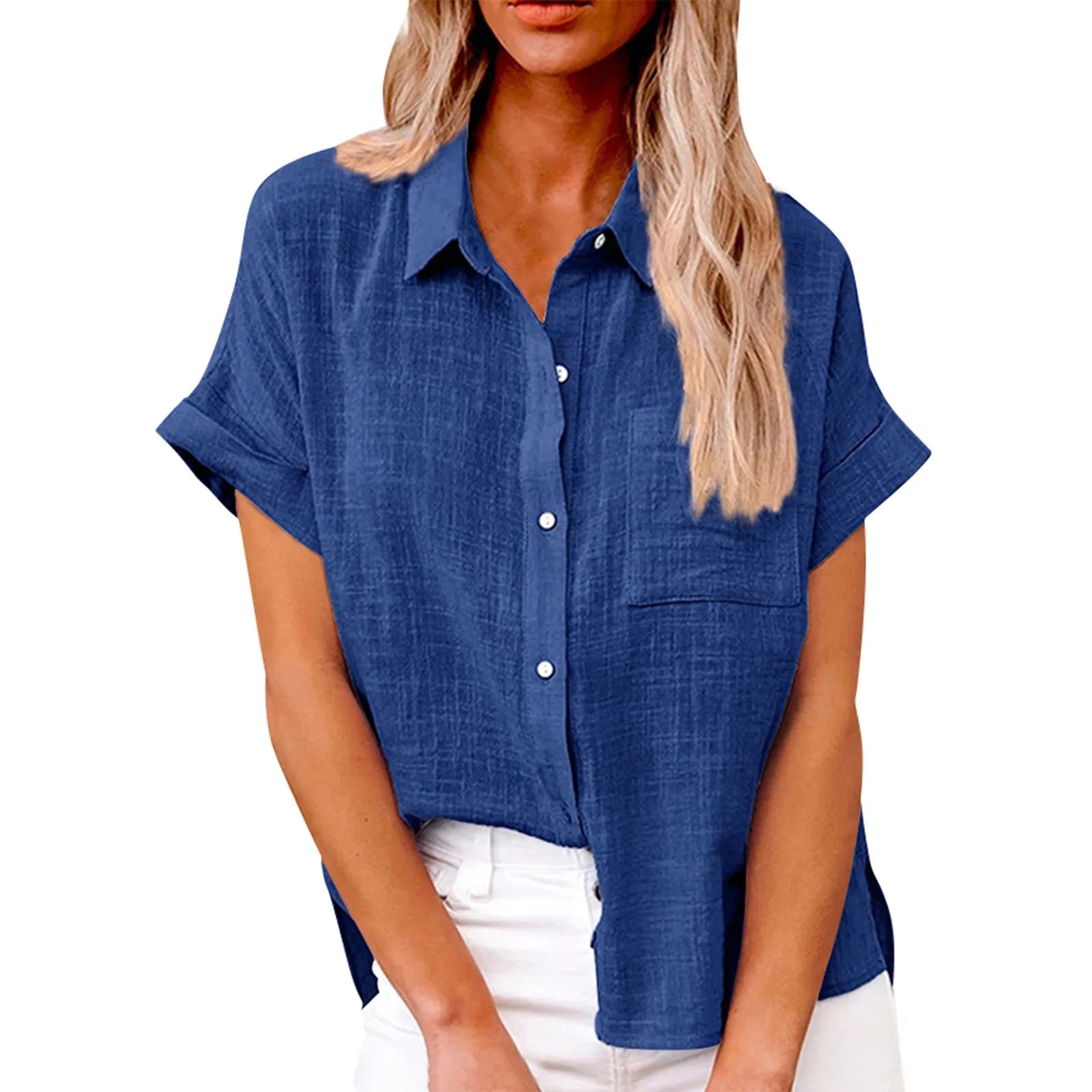Elvy Paris | Chemise classique décontractée en coton et lin