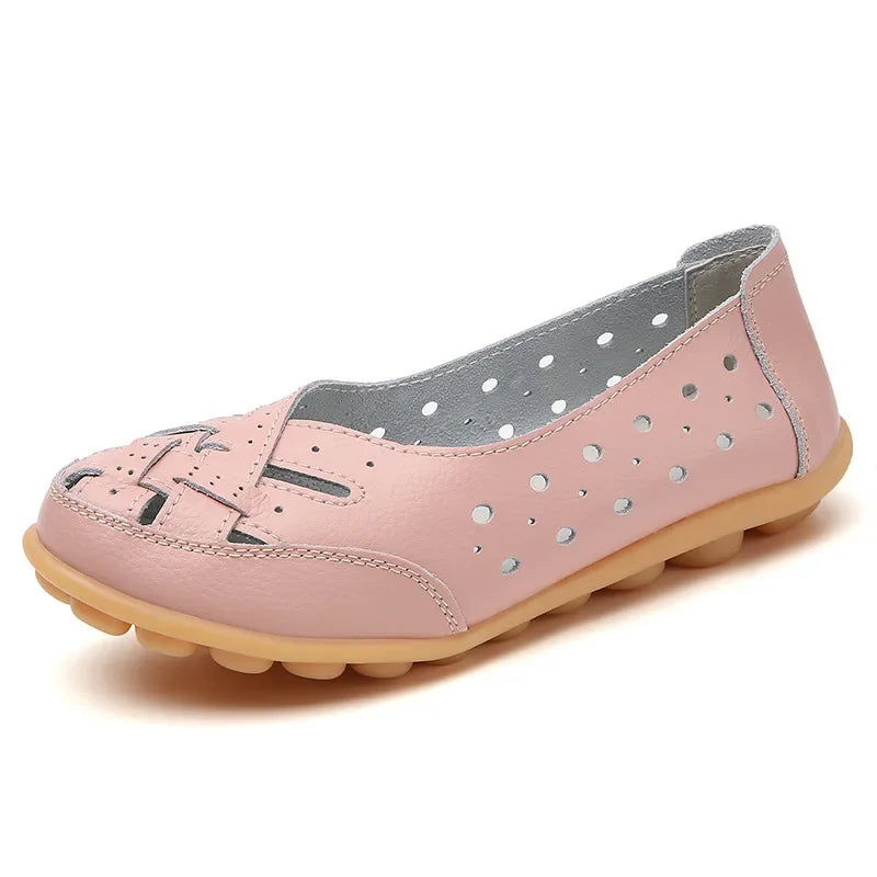 Elvy Paris | Chaussures en cuir plat creux et respirant