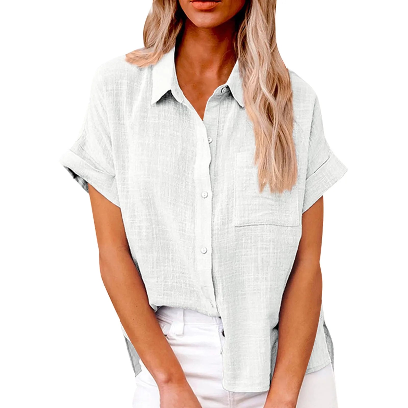 Elvy Paris | Chemise classique décontractée en coton et lin