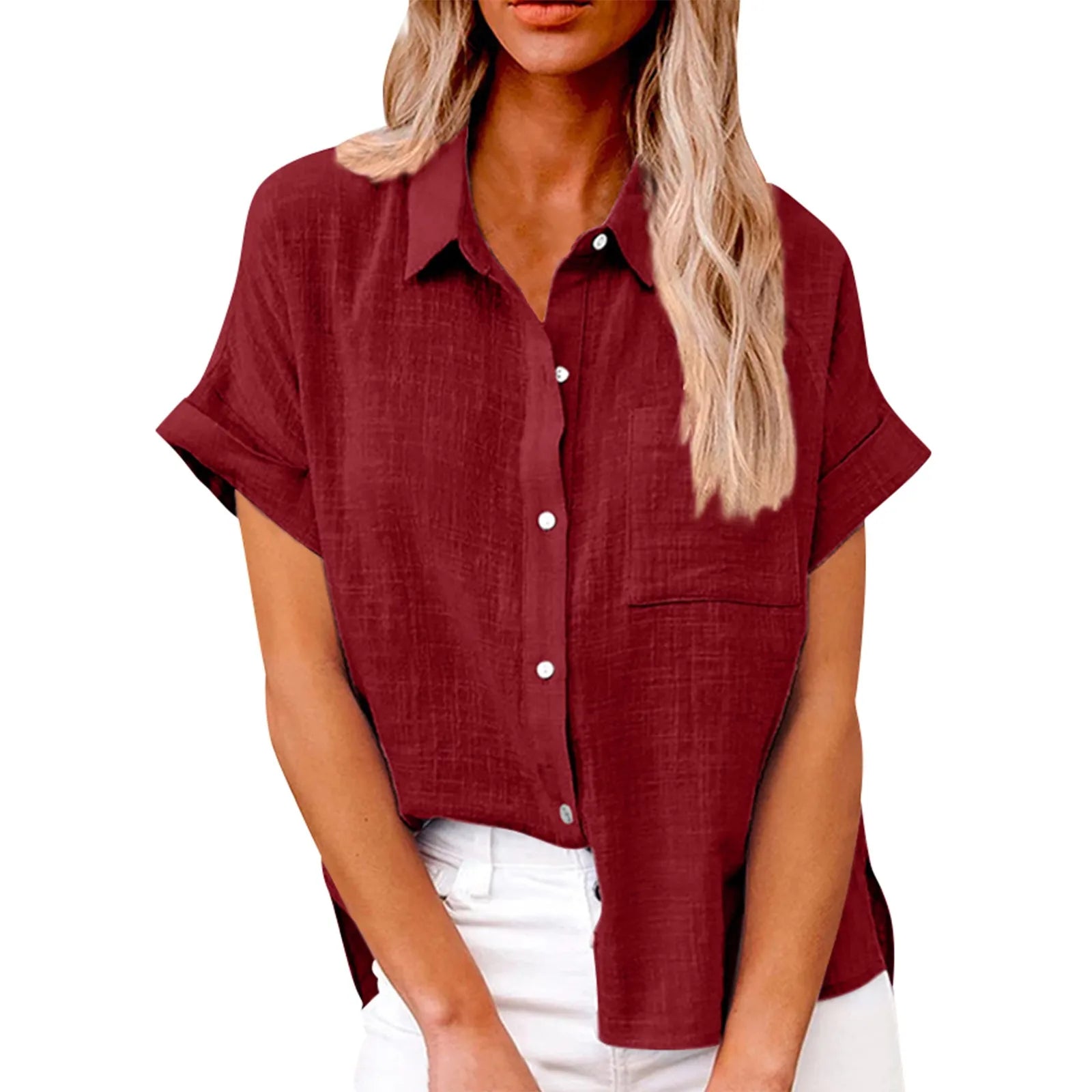 Elvy Paris | Chemise classique décontractée en coton et lin
