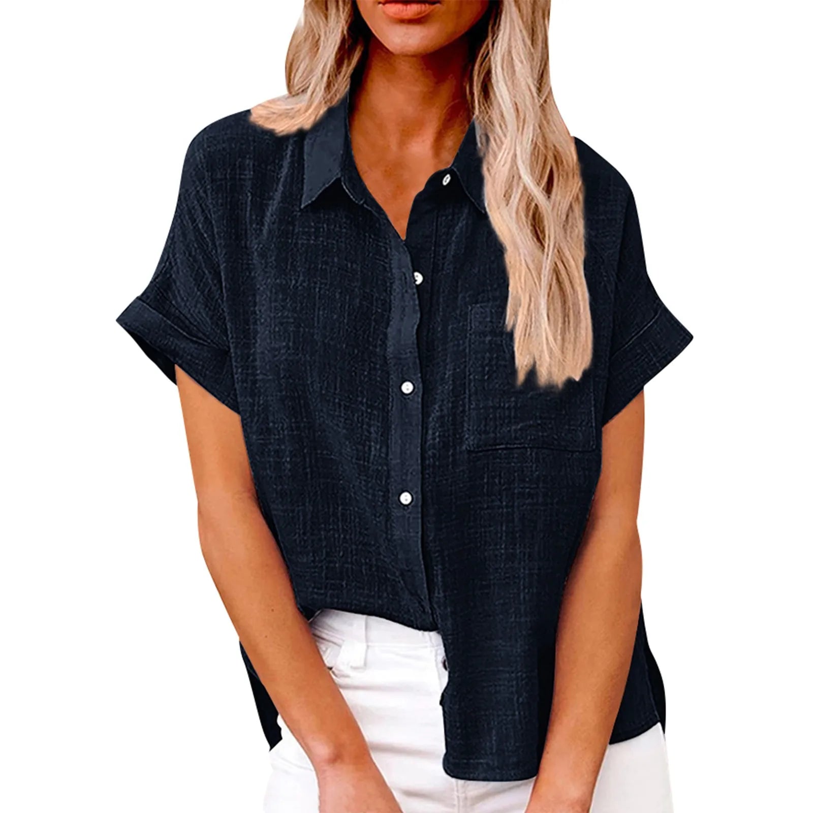Elvy Paris | Chemise classique décontractée en coton et lin
