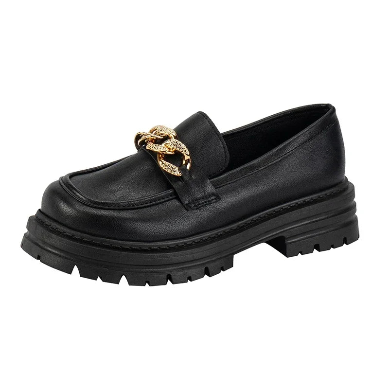Elvy Paris | Mocassins Chunky avec Chaîne Dorée