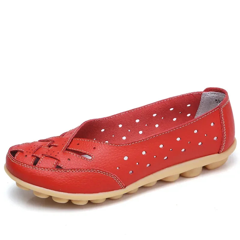 Elvy Paris | Chaussures en cuir plat creux et respirant