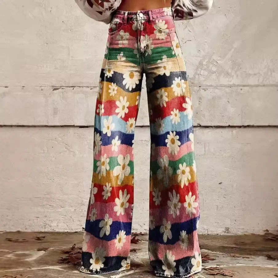 Elvy Paris | Pantalon évasé de couleur