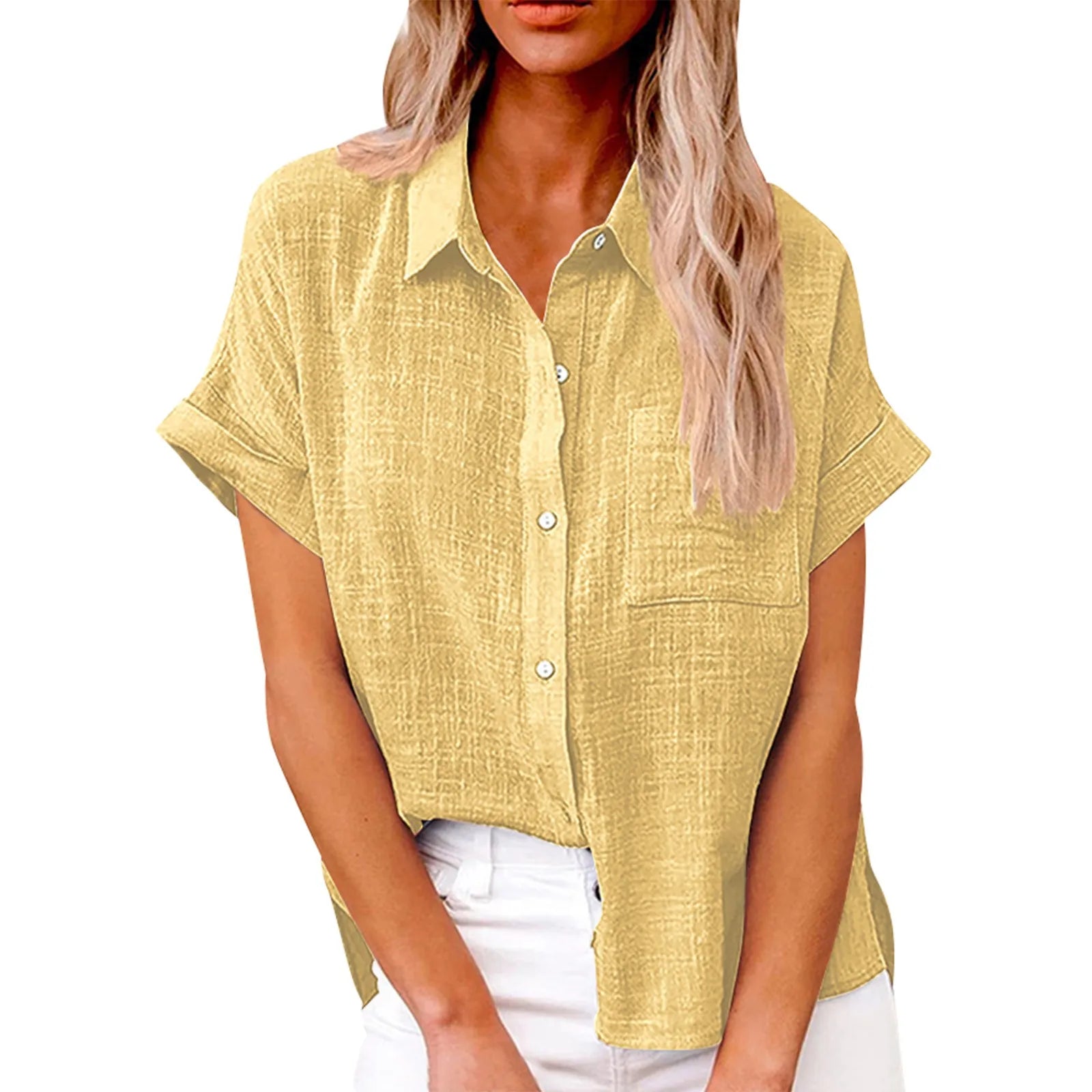 Elvy Paris | Chemise classique décontractée en coton et lin