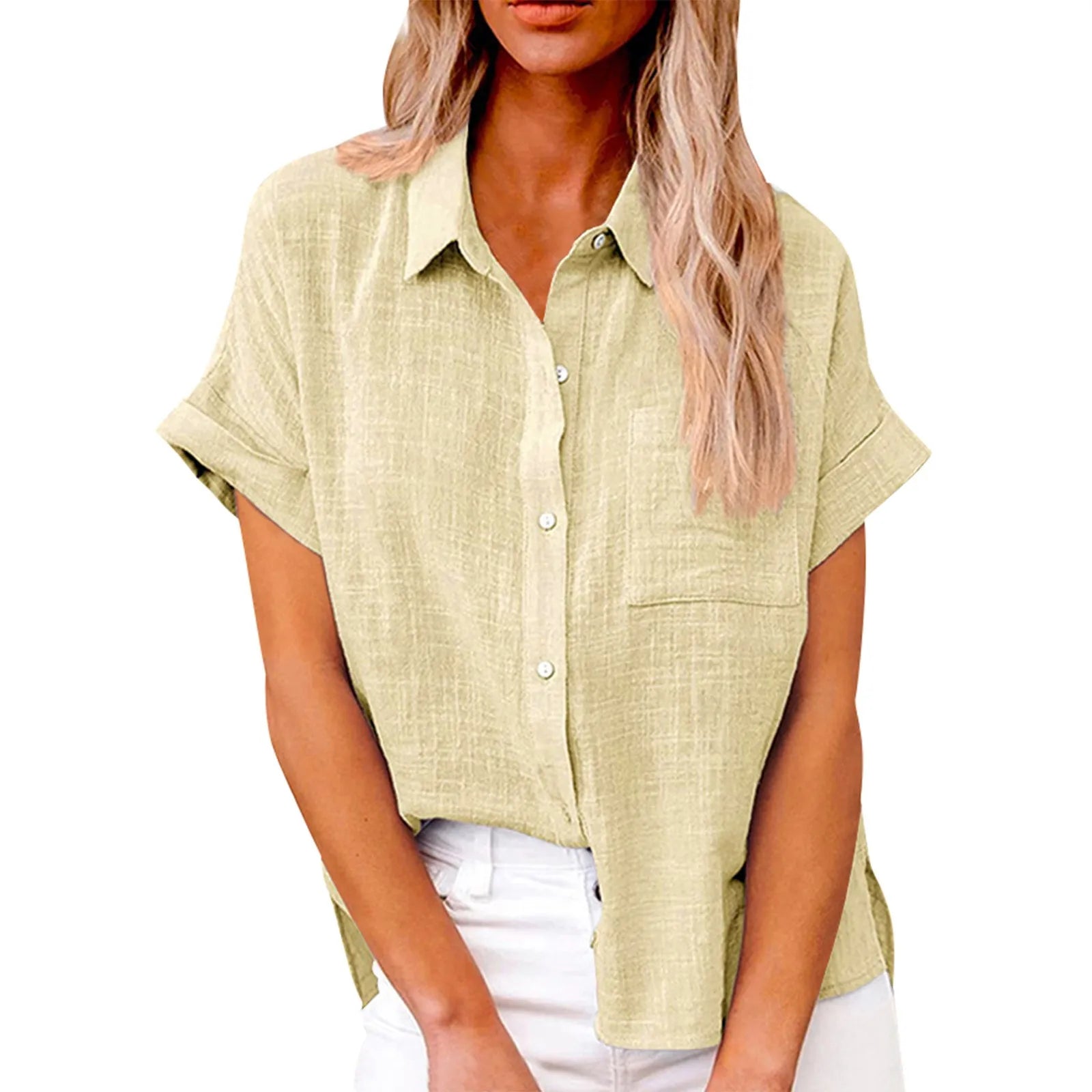 Elvy Paris | Chemise classique décontractée en coton et lin