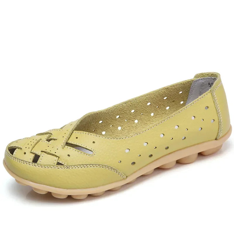 Elvy Paris | Chaussures en cuir plat creux et respirant