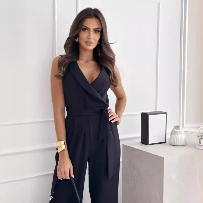 Juliette - Combinaison portefeuille élégante avec ceinture nouée