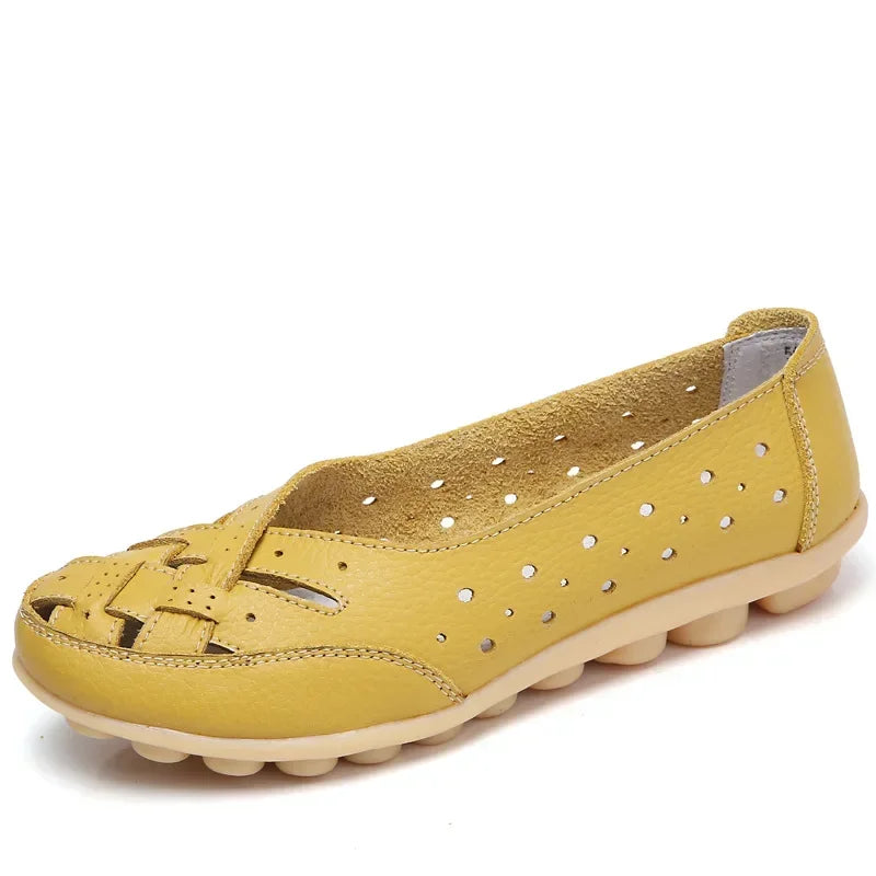 Elvy Paris | Chaussures en cuir plat creux et respirant