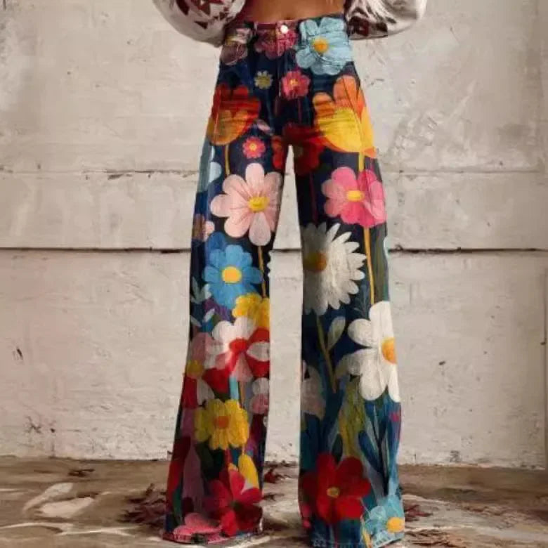 Elvy Paris | Pantalon évasé de couleur