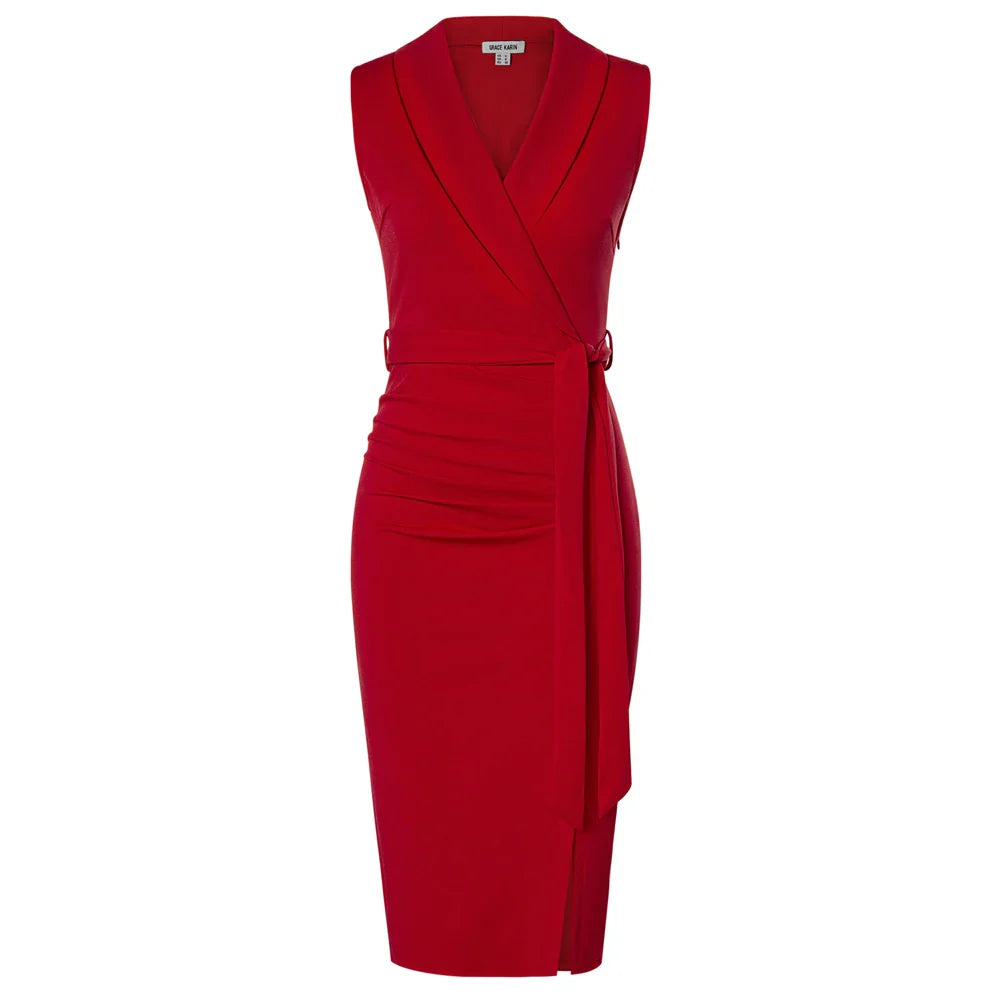 Éliane - Robe portefeuille élégante avec ceinture nouée