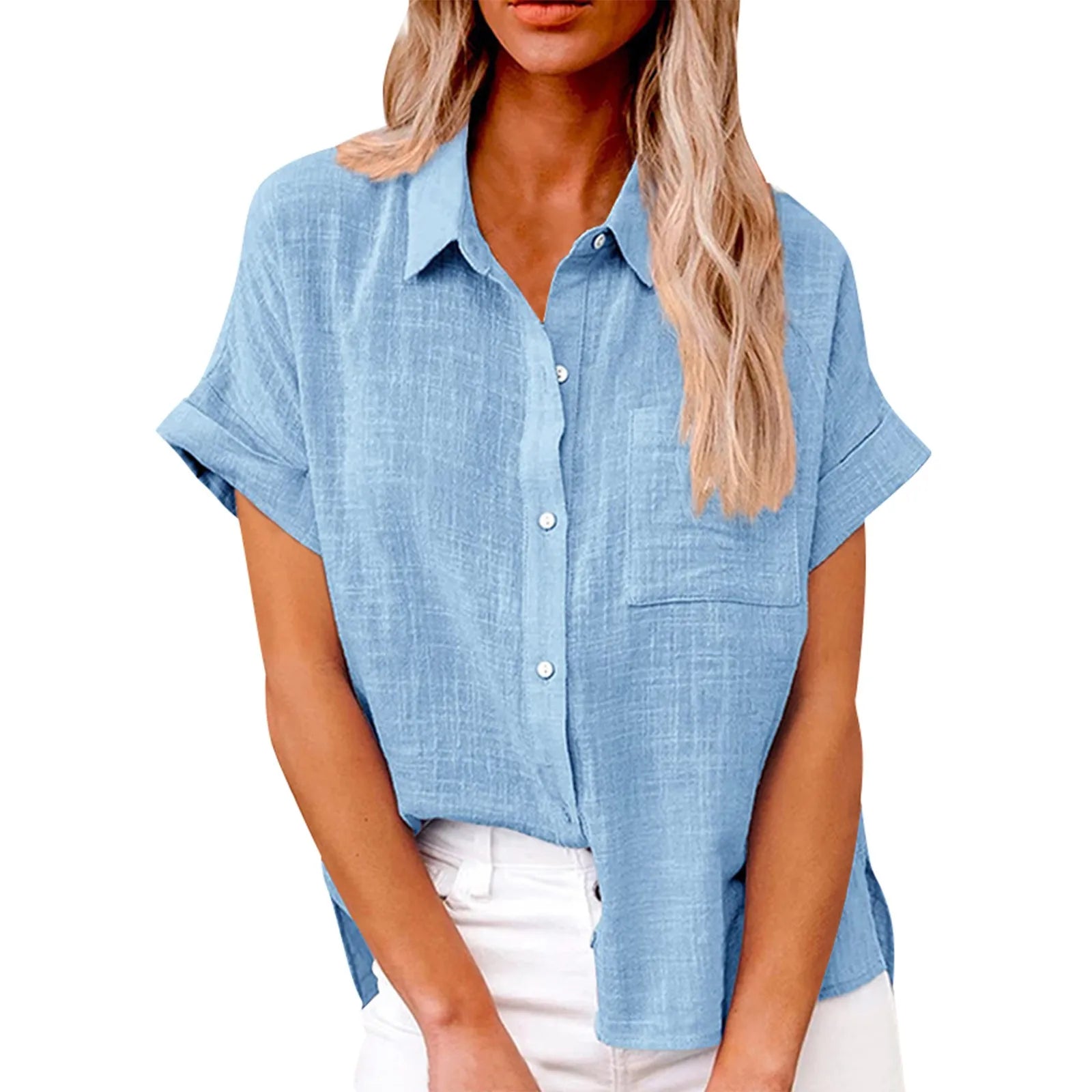 Elvy Paris | Chemise classique décontractée en coton et lin