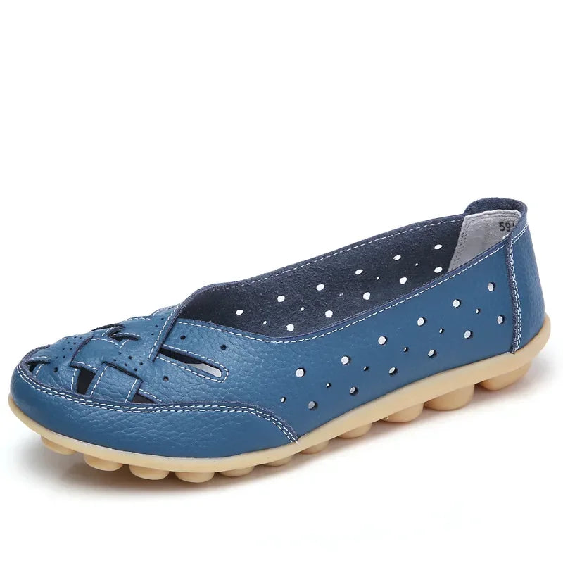 Elvy Paris | Chaussures en cuir plat creux et respirant