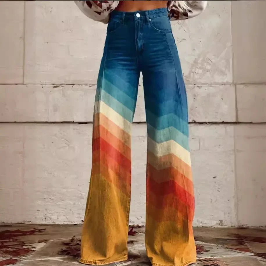 Elvy Paris | Pantalon évasé de couleur