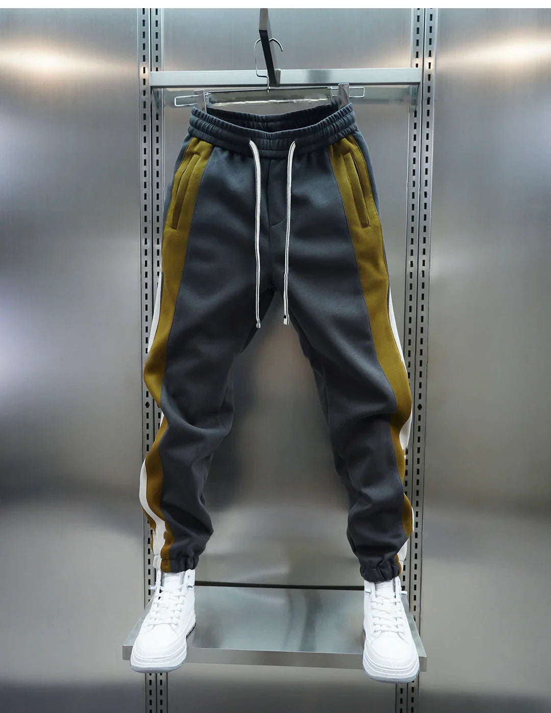 Elvy Paris™ - Pantalon Tendance à Rayures Contrastées