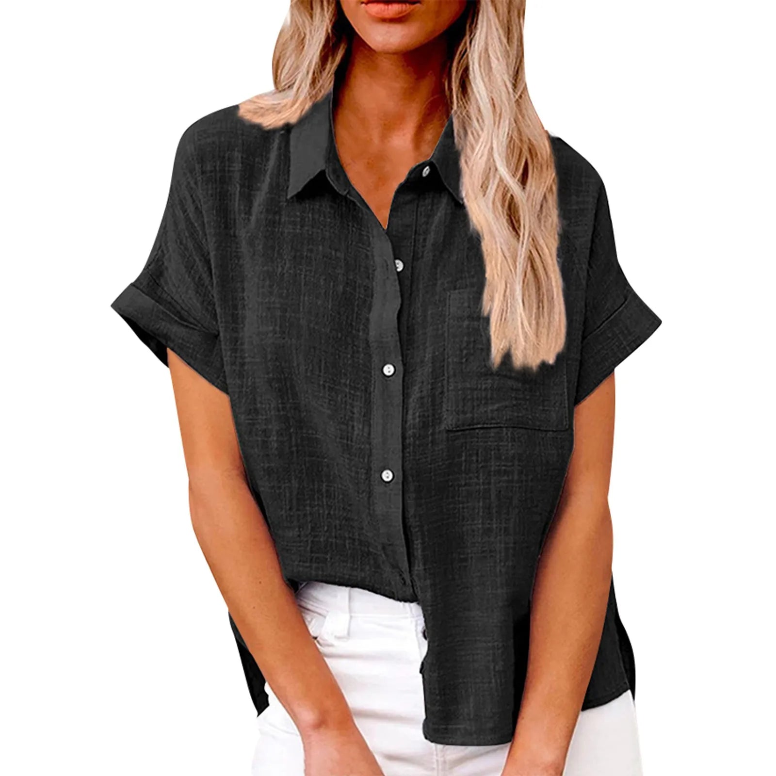 Elvy Paris | Chemise classique décontractée en coton et lin