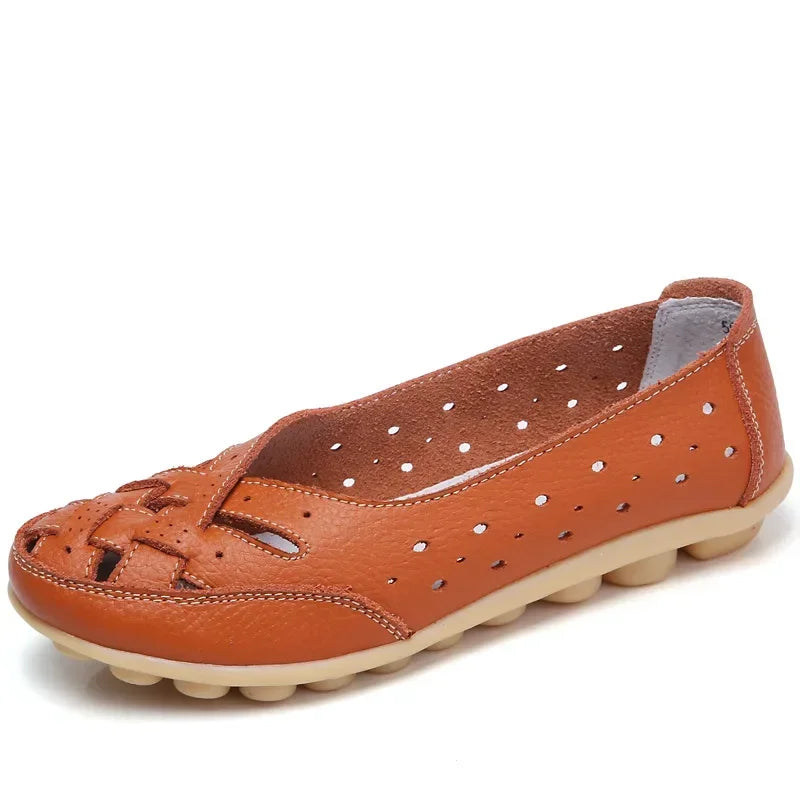 Elvy Paris | Chaussures en cuir plat creux et respirant