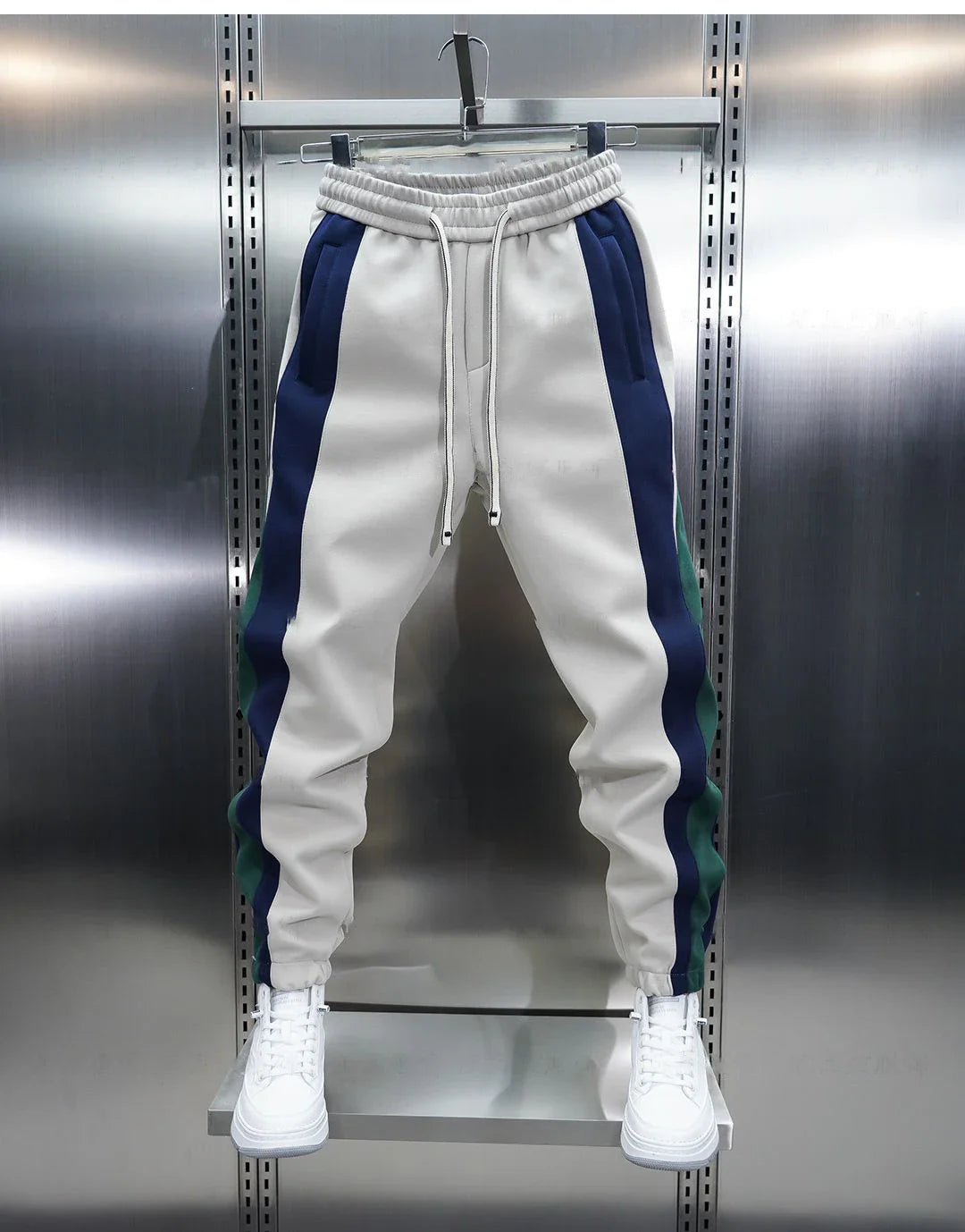 Elvy Paris™ - Pantalon Tendance à Rayures Contrastées
