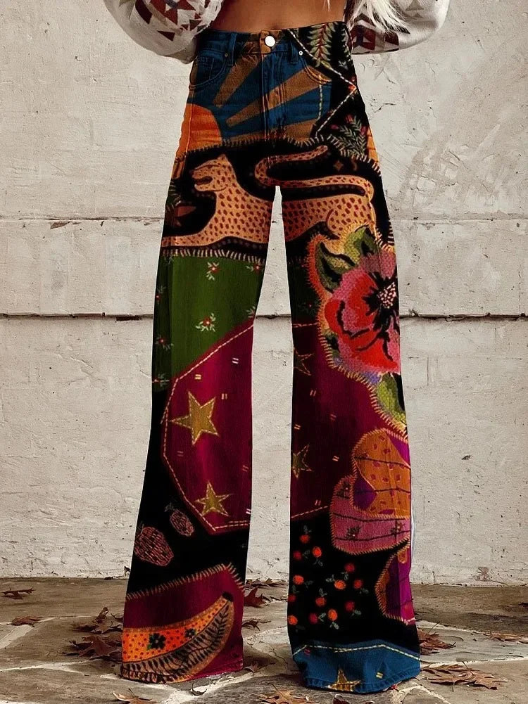 Elvy Paris | Pantalon évasé de couleur