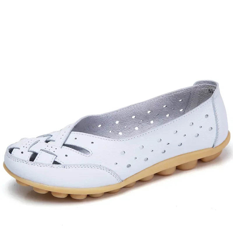 Elvy Paris | Chaussures en cuir plat creux et respirant