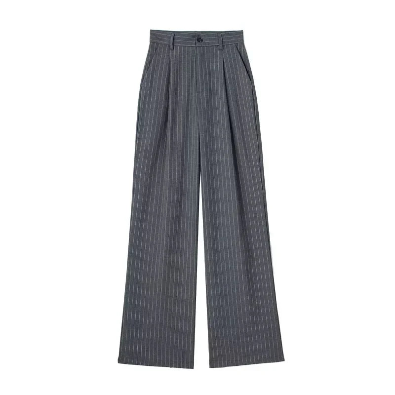 Elvy Paris™ | Pantalon Large à Rayures Élégantes