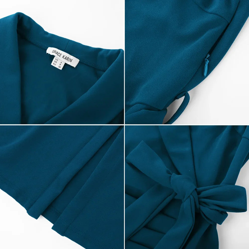 Éliane - Robe portefeuille élégante avec ceinture nouée