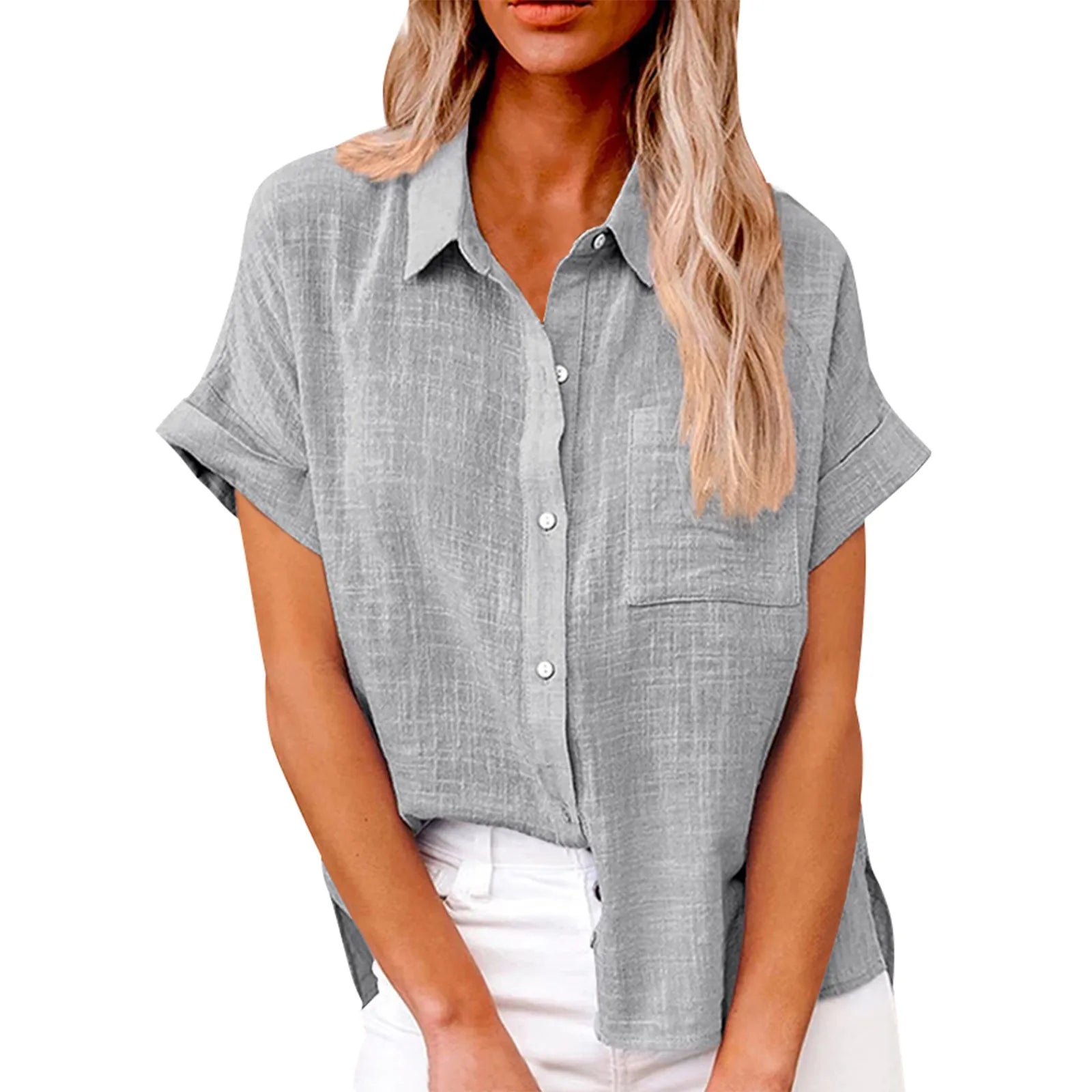 Elvy Paris | Chemise classique décontractée en coton et lin