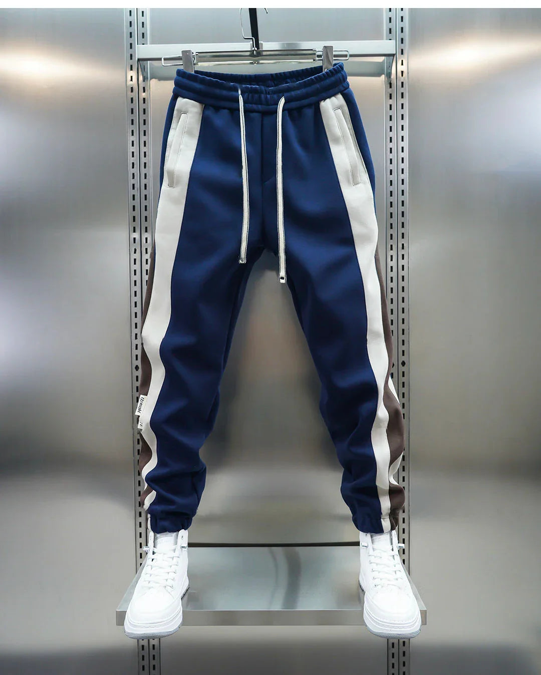 Elvy Paris™ - Pantalon Tendance à Rayures Contrastées