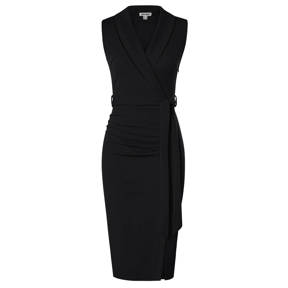 Éliane - Robe portefeuille élégante avec ceinture nouée