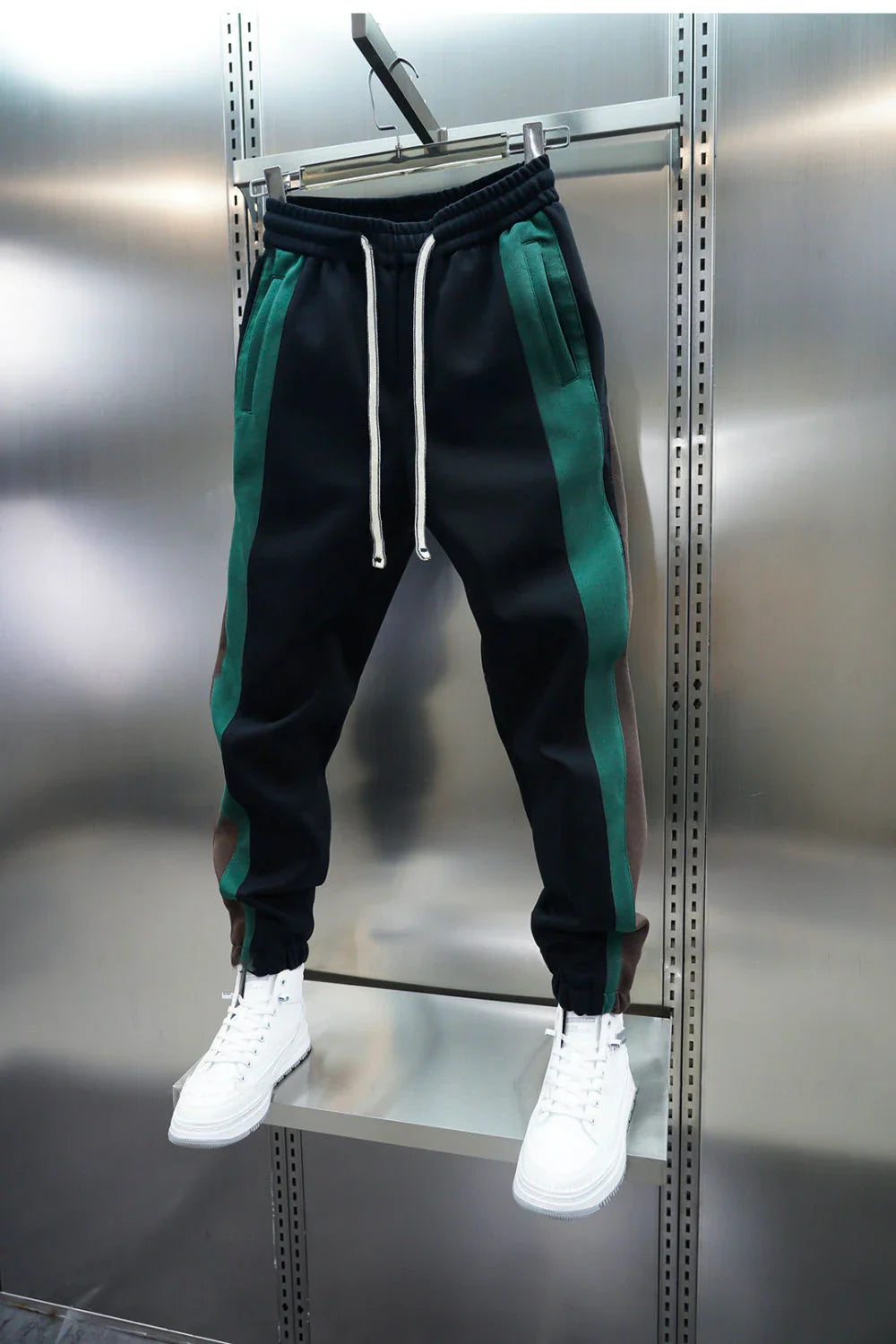 Elvy Paris™ - Pantalon Tendance à Rayures Contrastées